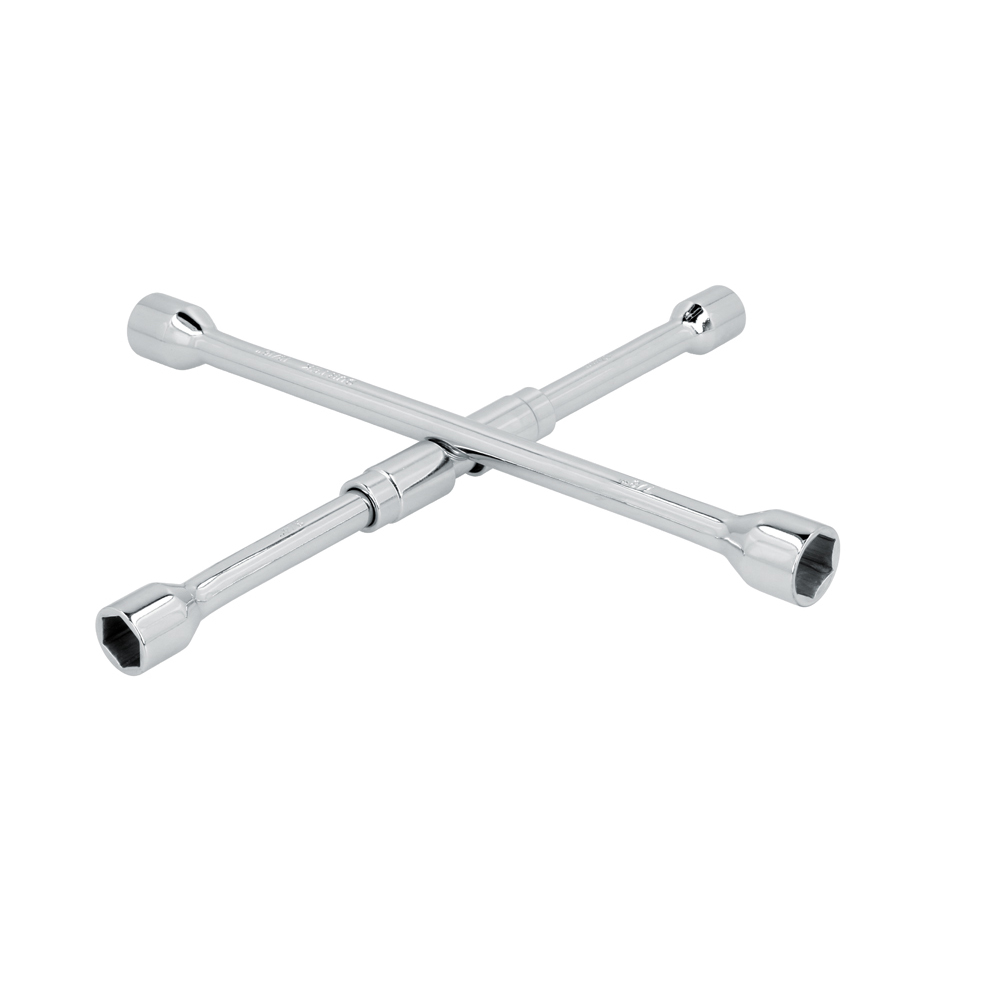 Llave de cruz cromada plegable 14"