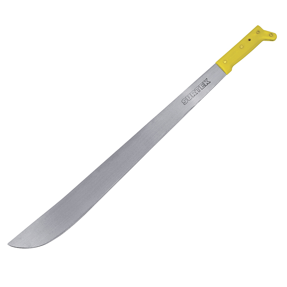 Machete laminado con mango amarillo recto 18"