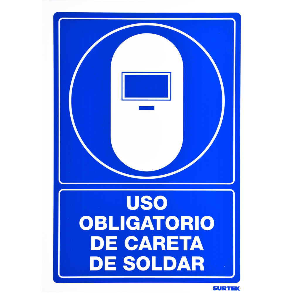 Señal "Uso obligatorio de careta de soldar"