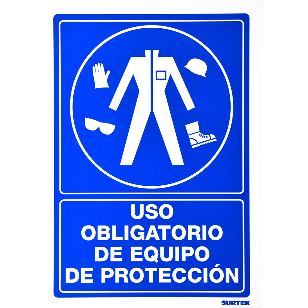 Señal "Uso obligatorio de equipo de protección"