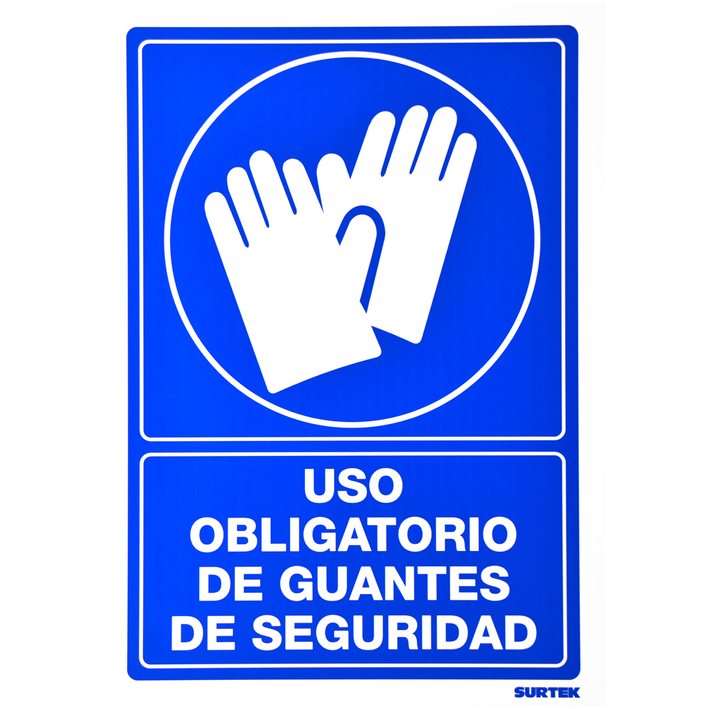 Señal "Uso obligatorio de guantes de seguridad"