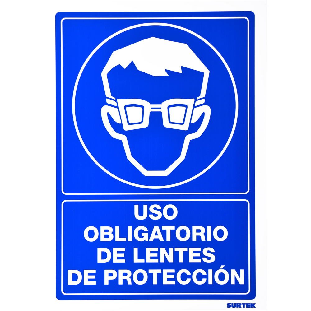 Señal "Uso obligatorio de lentes de protección"