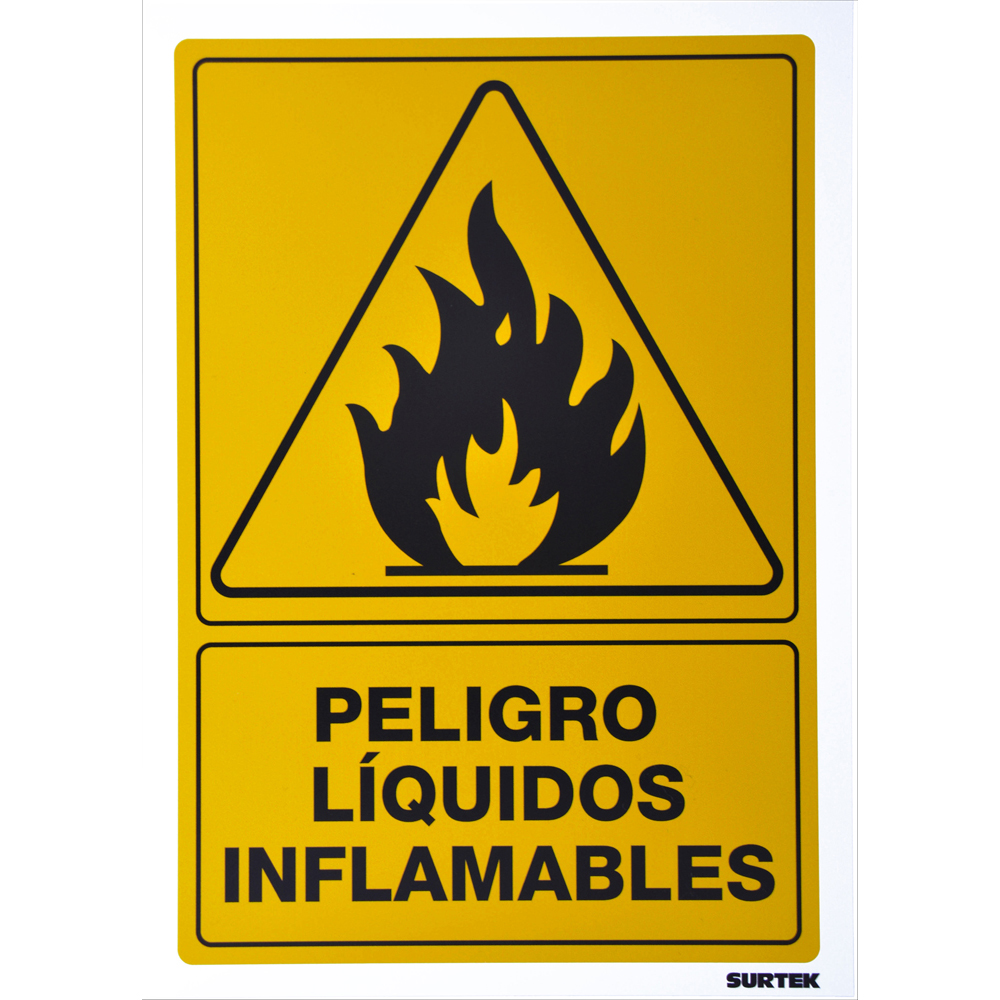 Señal "Peligro líquidos inflamables"