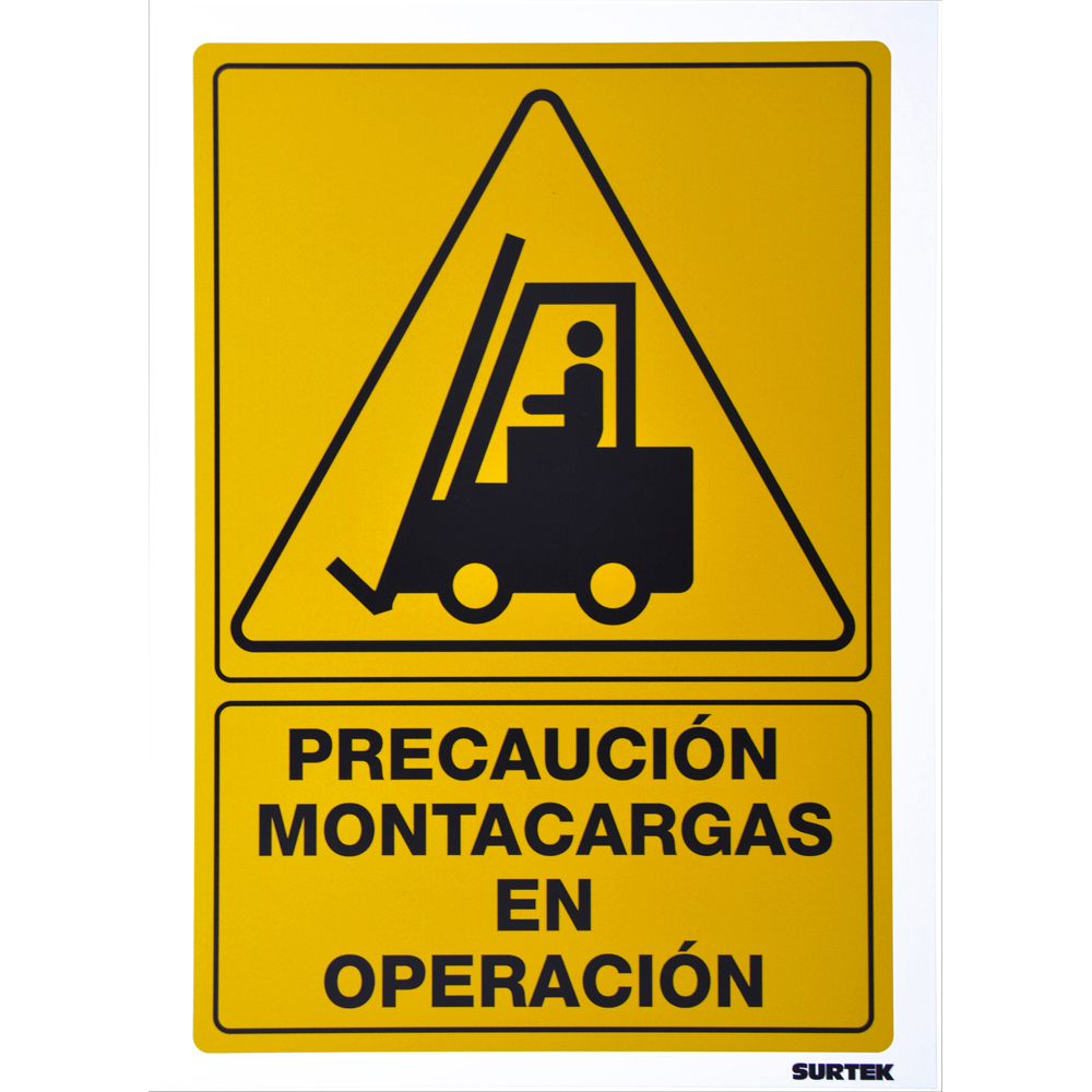 Señal "Precaución montacargas en operación"