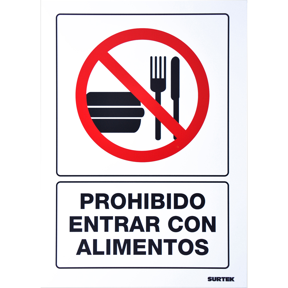 Señal "Prohibido entrar con alimentos"