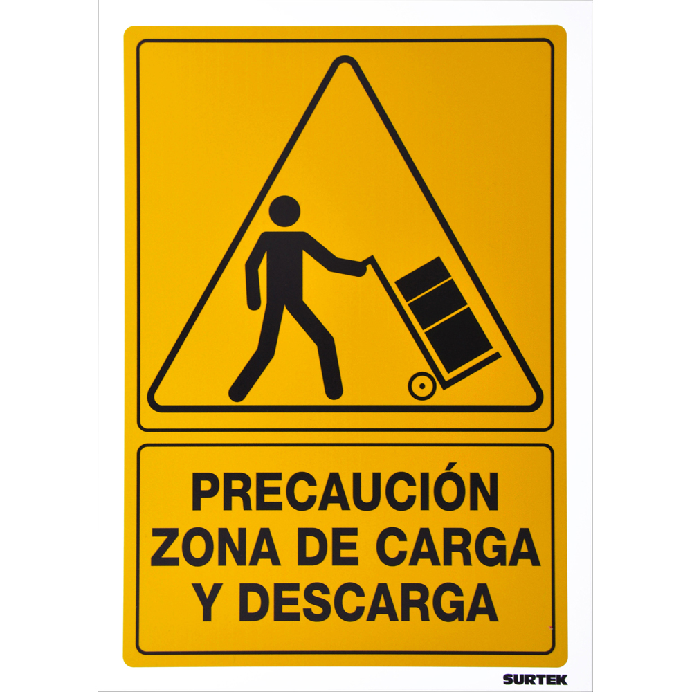 Señal "Precaución zona de carga y descarga"