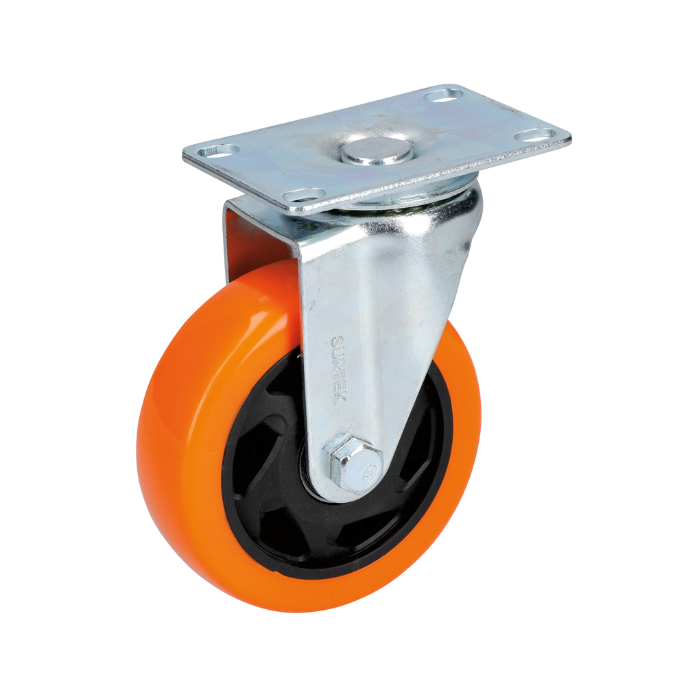 Rodaja de PVC naranja giratoria 2-1/2"