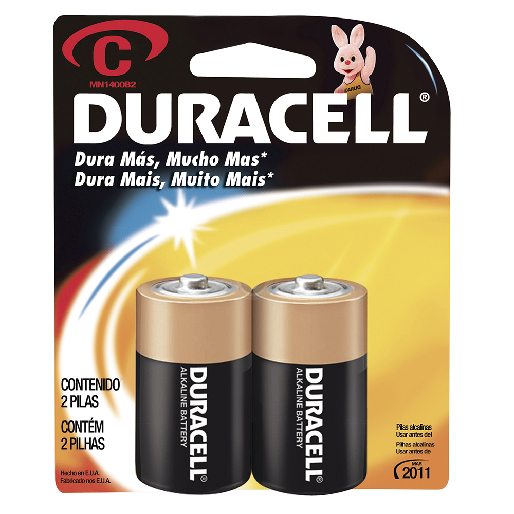 Pila alcalina Duracell® "C", 2 piezas