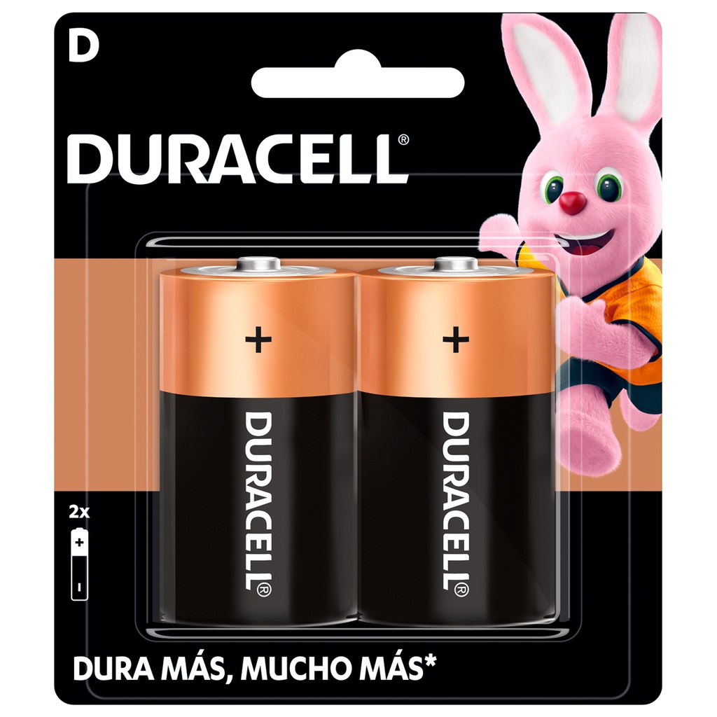 Pila alcalina Duracell® "D", 2 piezas