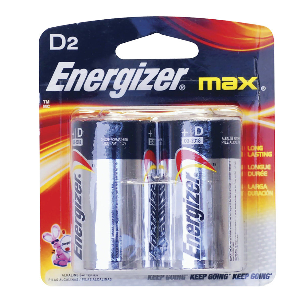 Pila alcalina Energizer® "D", 2 piezas