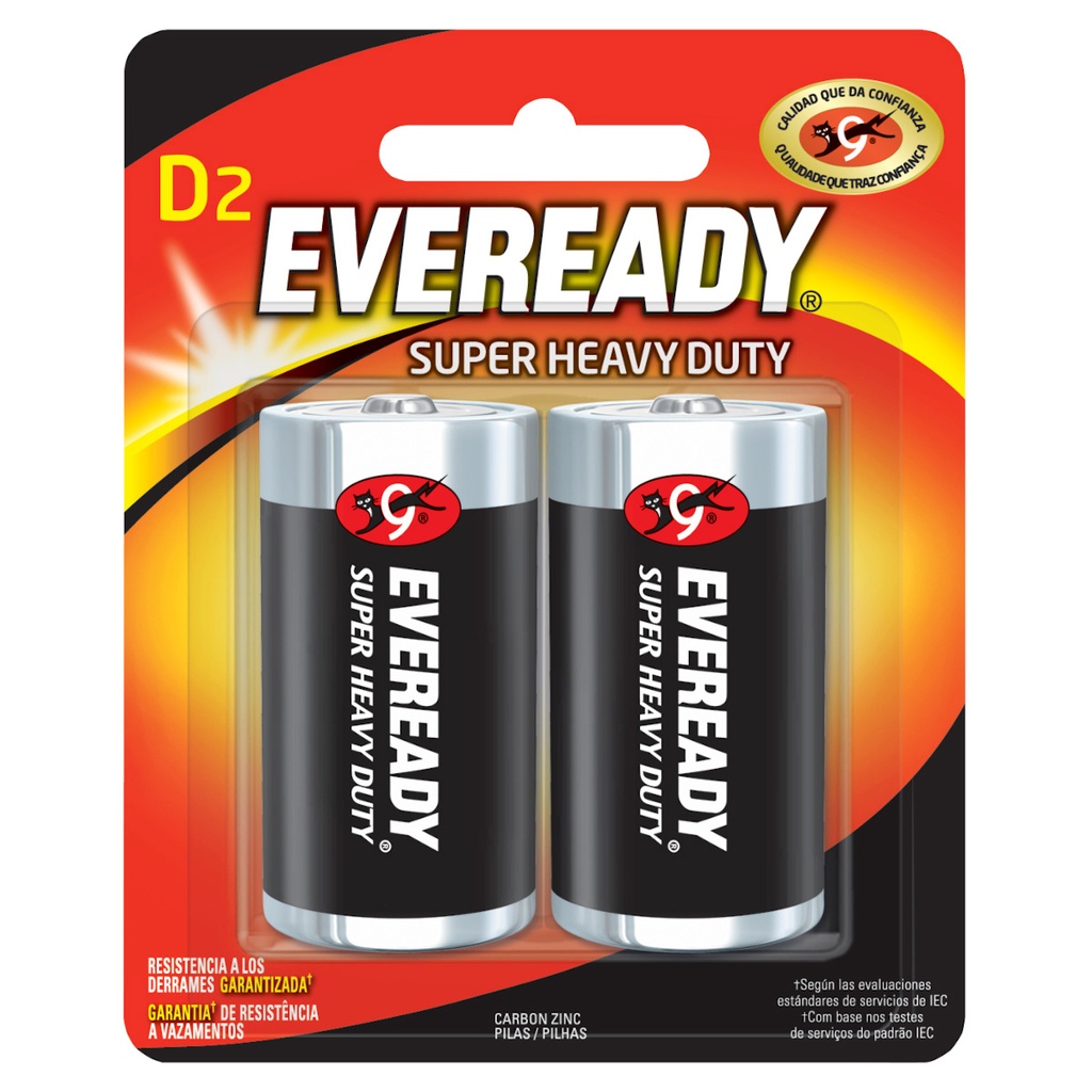 Pila alcalina Eveready® "D", 2 piezas