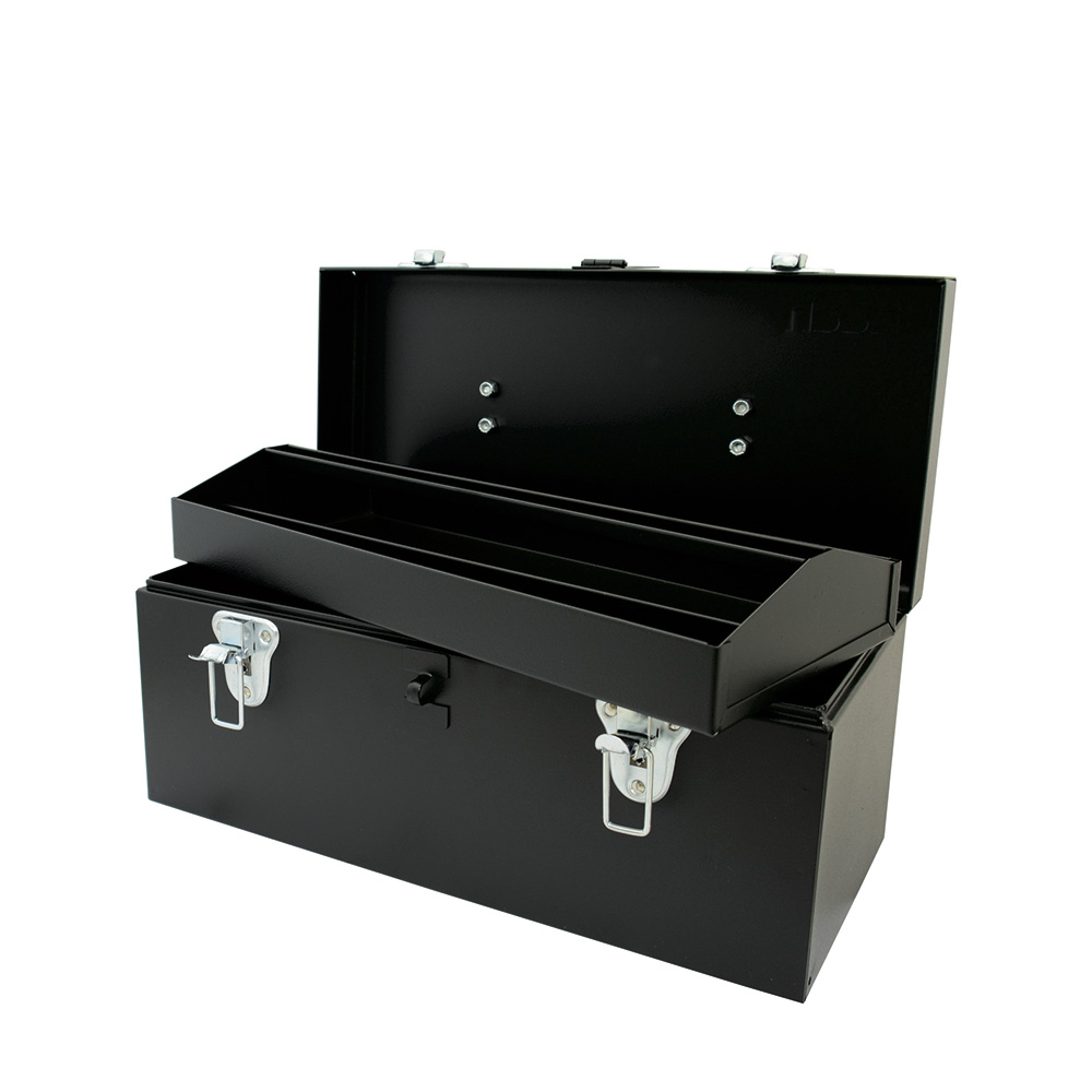 Caja portaherramientas metálica negra 16" x 7" x 7"