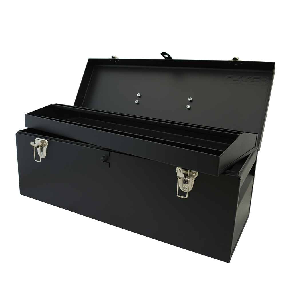 Caja portaherramientas metálica negra 24" x 9" x 9"