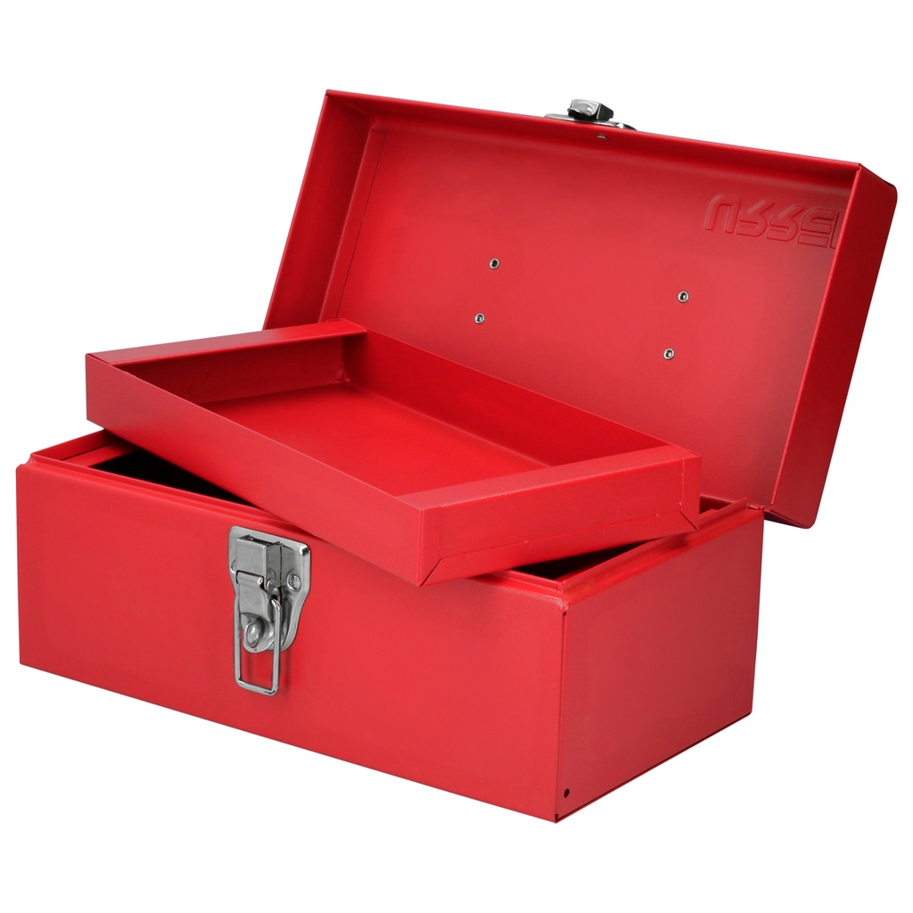 Caja portaherramientas metálica roja 11" x 6" x 5"