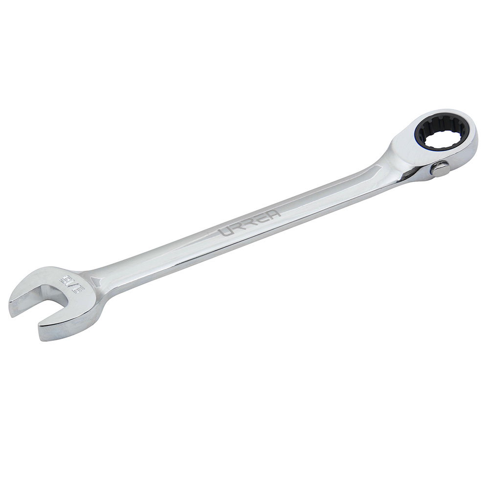 Llave combinada pulido espejo de matraca spline reversible en pulgadas, 9/16"