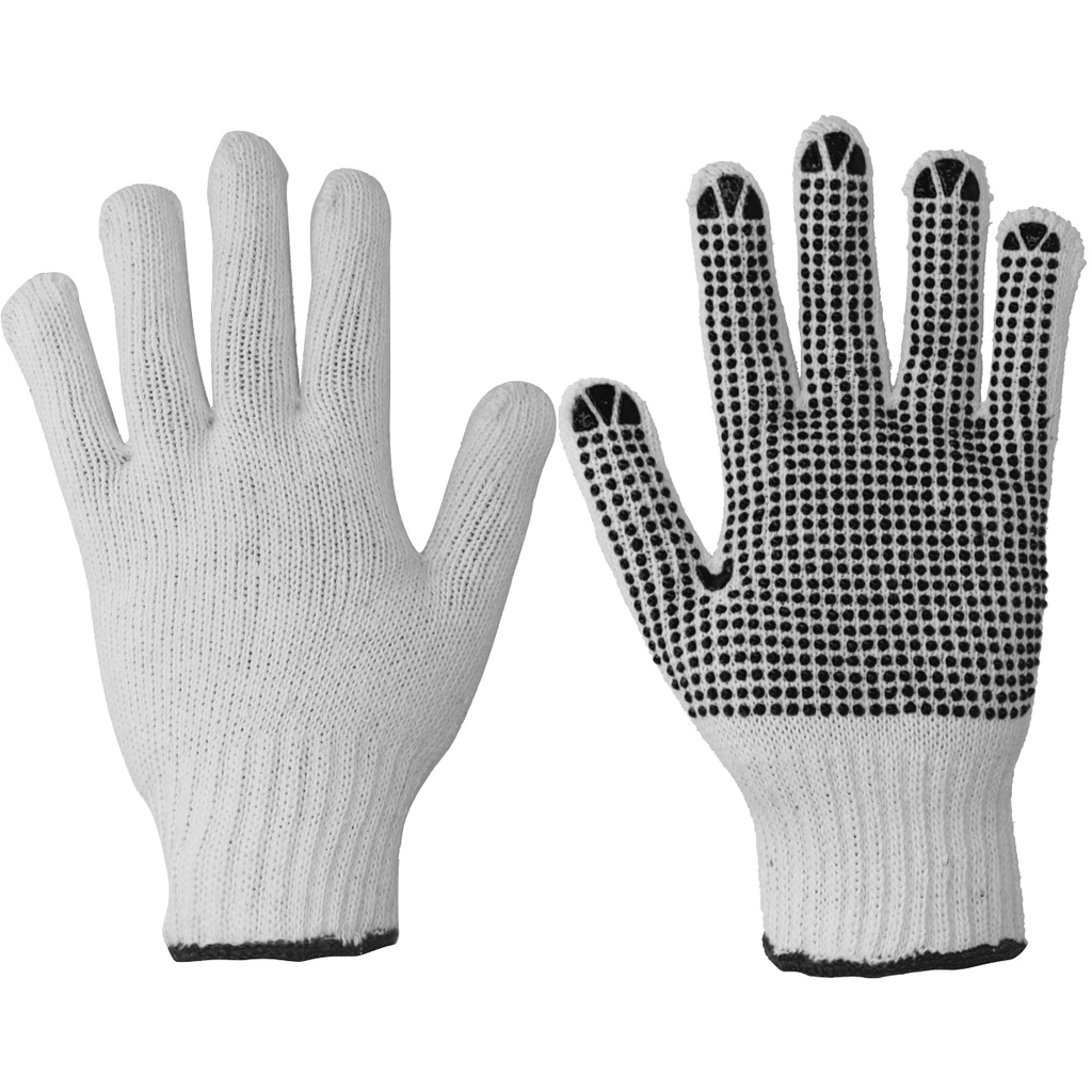 Guantes de algodón con puntos de PVC talla G