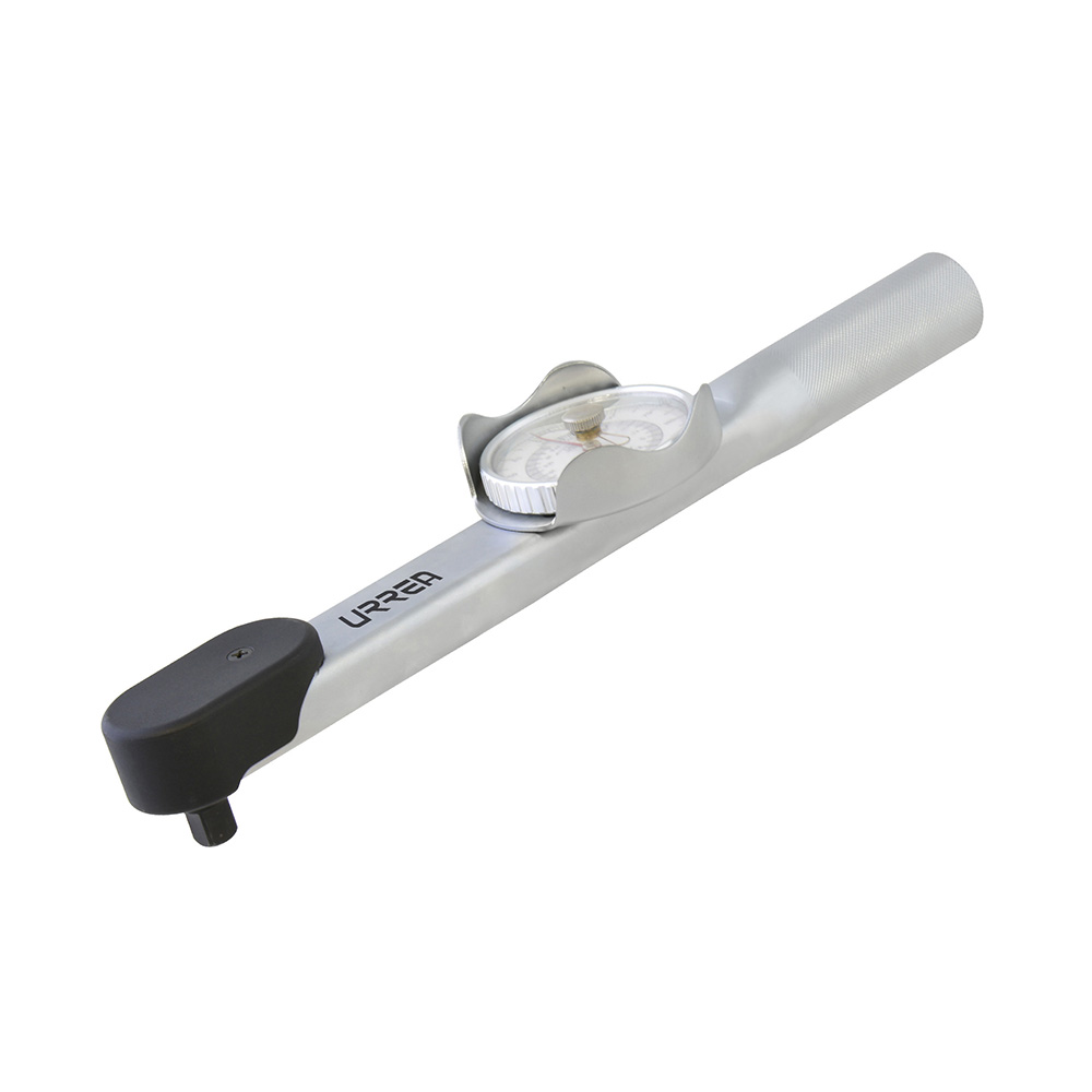 Torquímetro de carátula con cuerpo de aluminio cuadro de 3/8", 30-150 in-lb