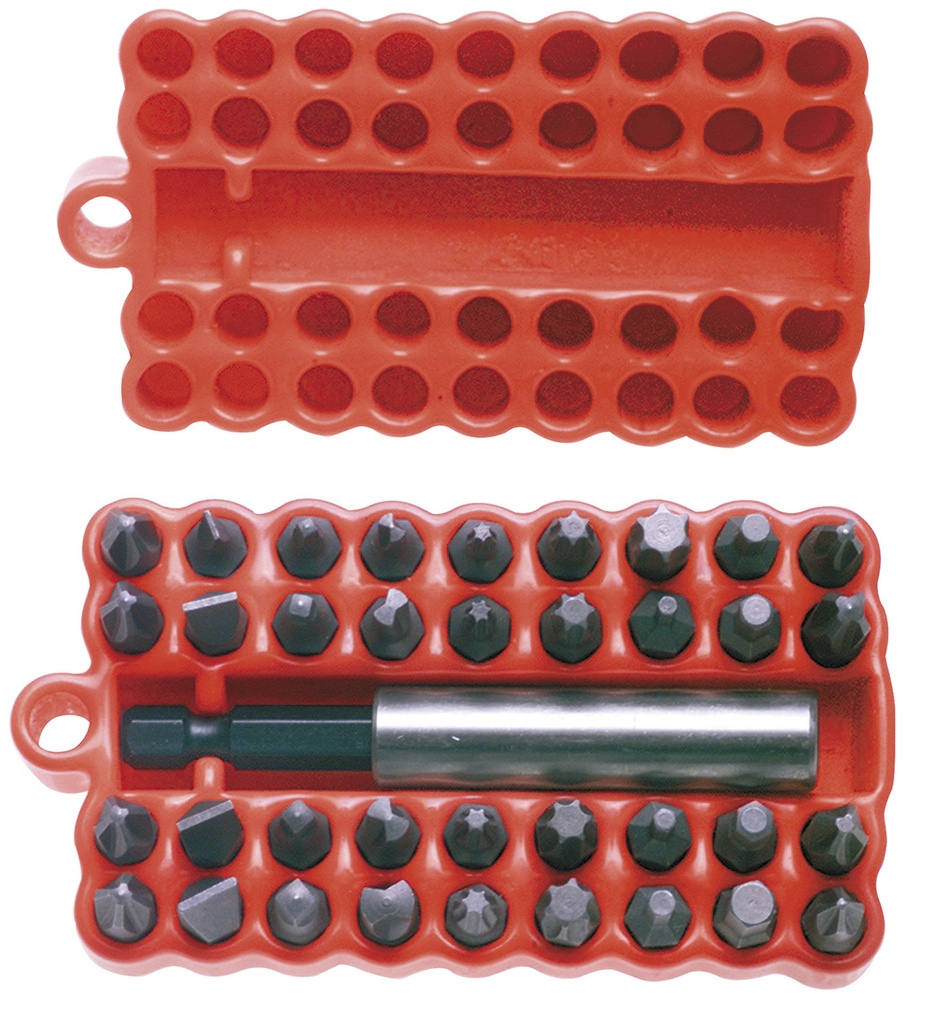 Juego combinado de puntas hexágono de 1/4" con adaptador magnético, 37 piezas