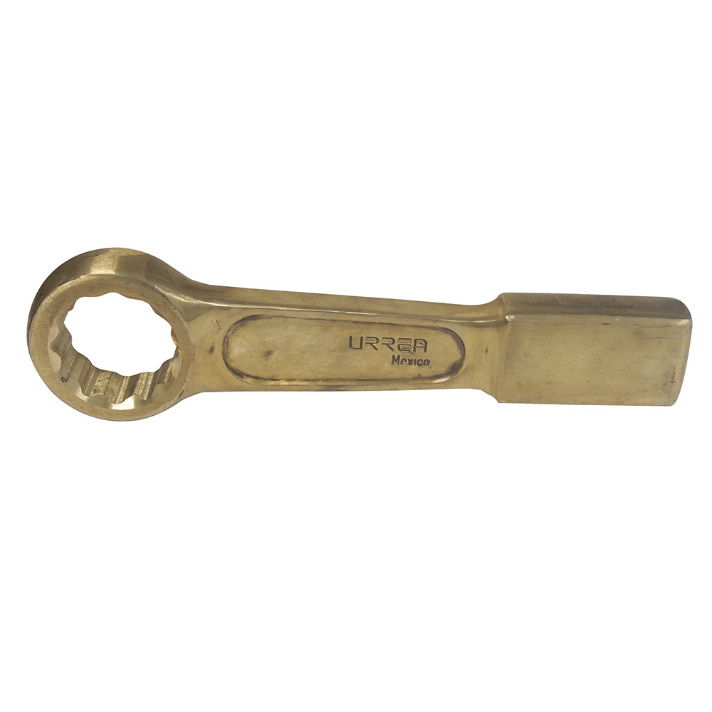 Llave de golpe plana de bronce-aluminio antichispa métrica, 12 puntas, 24 mm