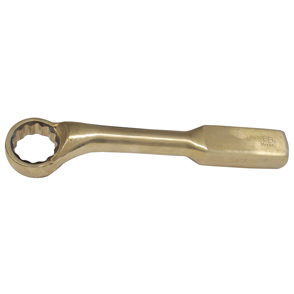 Llave de golpe acodada de bronce-aluminio antichispa métrica, 12 puntas, 33 mm