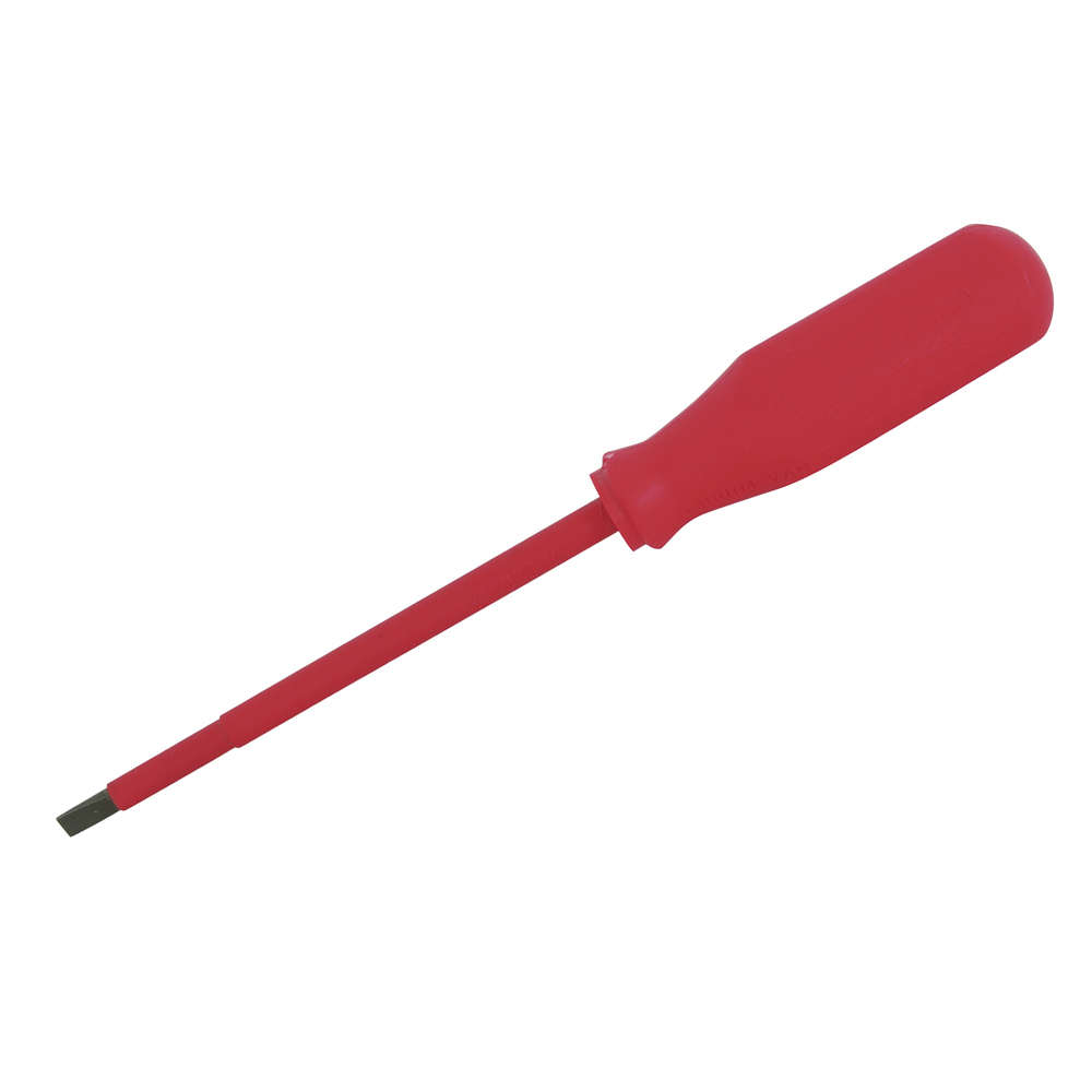 Destornillador rojo 1000 V, punta plana 3/32" x 3"