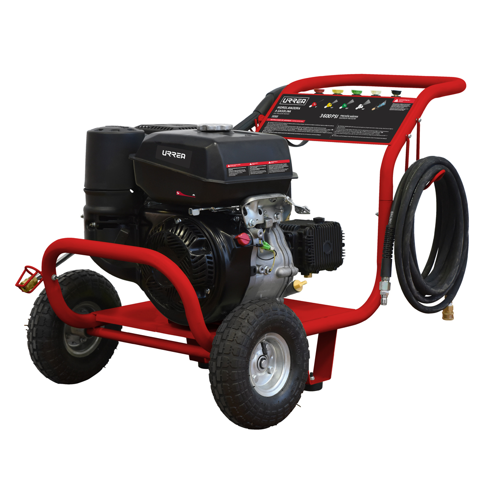 Hidrolavadora a gasolina 9.5 HP 3600 PSI, 10.3 Lt por minuto flujo máximo