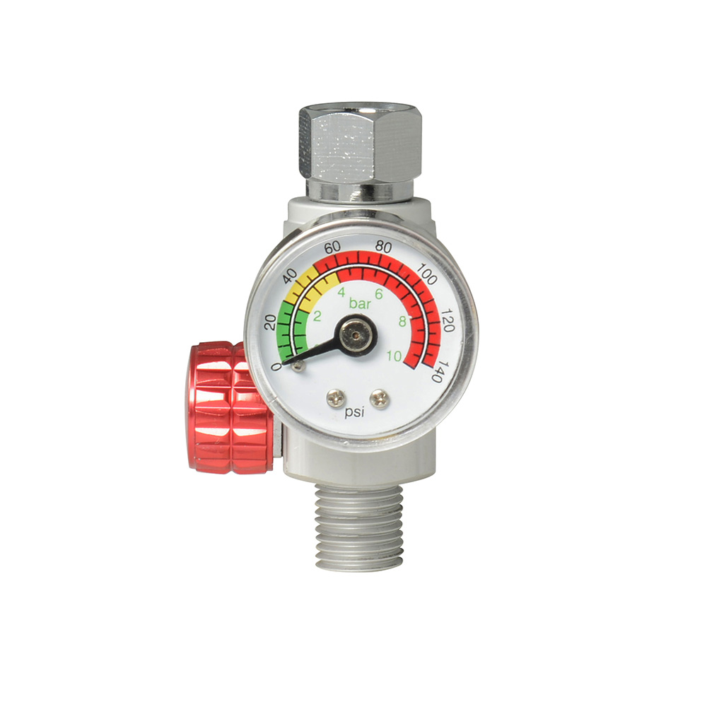 Regulador de aire con manómetro 1/4" NPT, 140 PSI