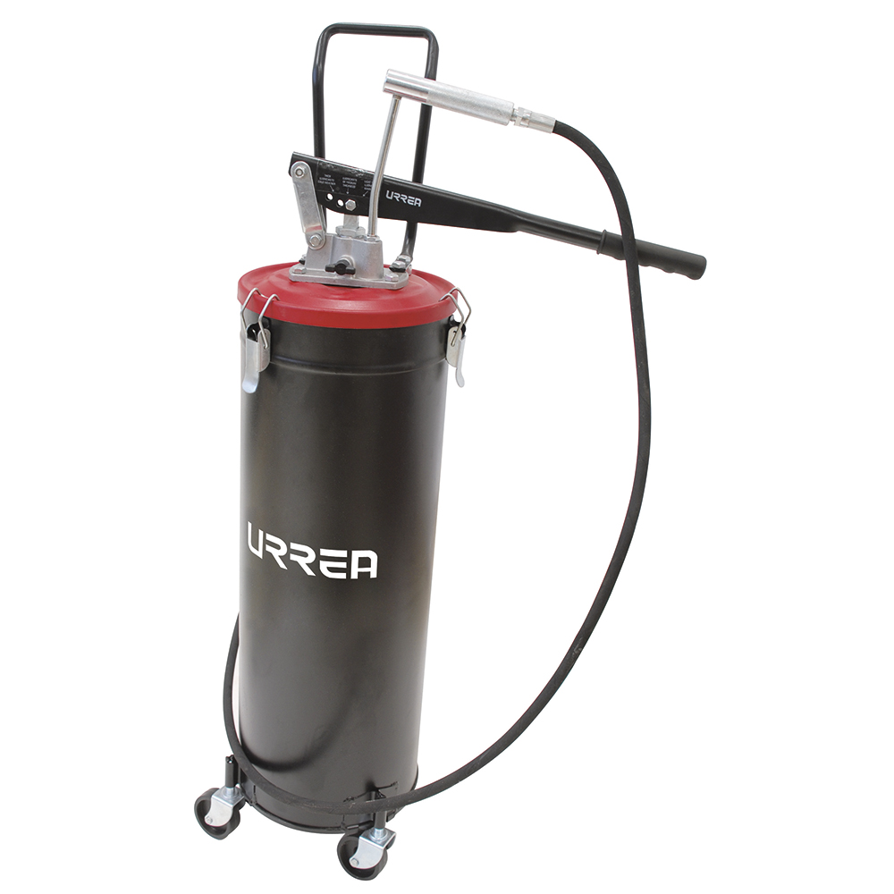 Inyector de grasa con cubeta de palanca con ruedas de 20 kg, 4,000 psi