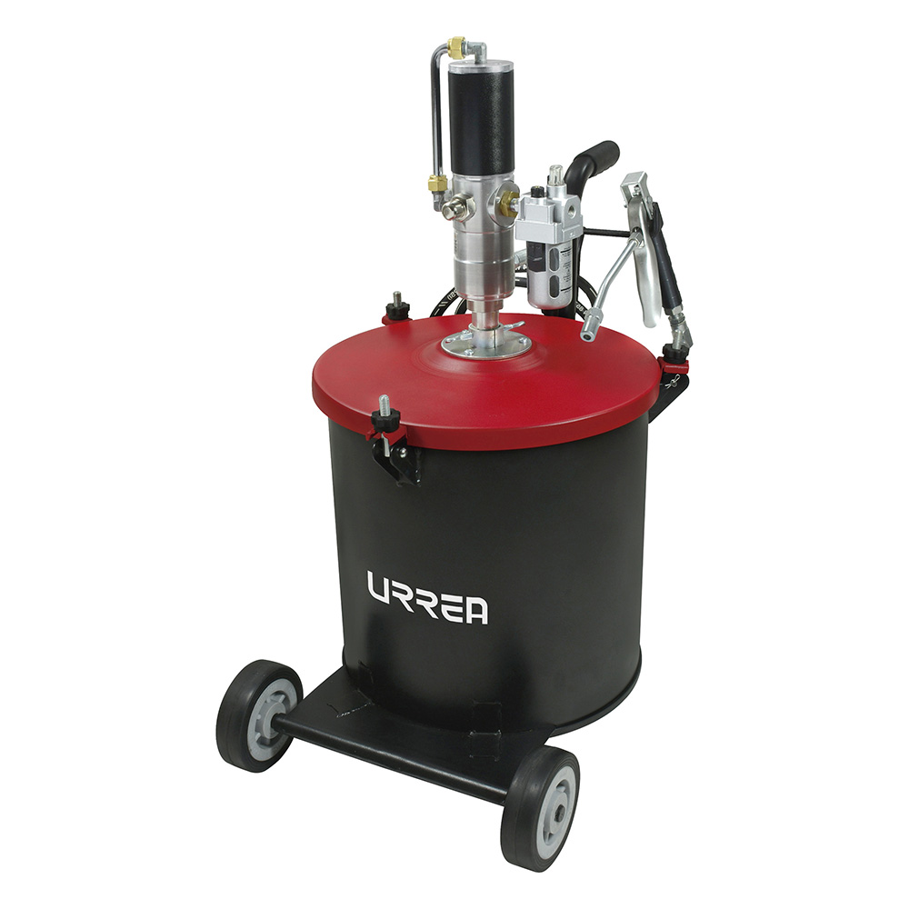 Inyector de grasa con cubeta neumática de 30 kg, 7,500 psi