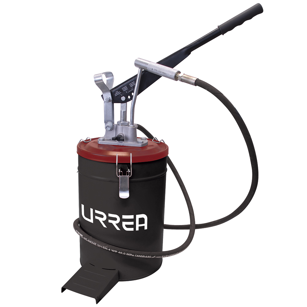 Inyector de grasa con cubeta de presión variable de 10 kg, 4,000 psi