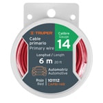 Carrete con 2.5 m de cable primario rojo calibre 10, Truper CAPRI-10R