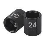 Dado de impacto de 24 mm, 6 puntas, cuadro 1/2', Truper D-7424-M