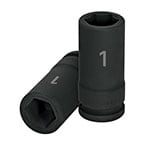 Dado largo de impacto de 1', 6 puntas, cuadro 3/4', Truper D-7516-L