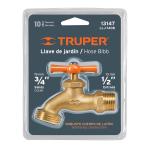 Llave para manguera, de latón 140 g 1/2', en blíster, Truper LLJ-140B