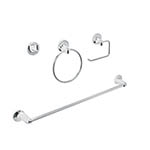 Juego de 4 accesorios para baño metálicos, Foset Aqua AQA-4004