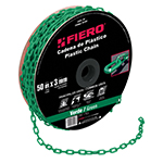 Metro de cadena de 3 mm de plástico verde, carrete de 50 m CAPL-3V