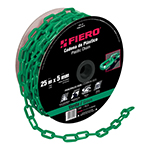 Metro de cadena de 5 mm de plástico verde, carrete de 25 m CAPL-5V