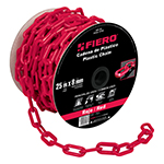 Metro de cadena de 8 mm de plástico roja, carrete de 25 m CAPL-8R