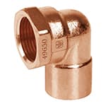 Codo 90° de cobre, rosca interior 1/2', Foset CC-501