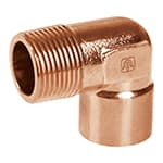 Codo 90° de cobre, rosca exterior 1/2', Foset CC-511