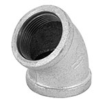 Codo 45° acero galvanizado de 1-1/4', Foset CG-864