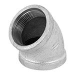 Codo 45° acero galvanizado de 1-1/2', Foset CG-865