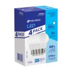 Pack de 4 lámparas de LED G45 3 W luz de día, caja, Volteck LED-30GFX4