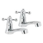 Juego 2 llaves para lavabo, ABS, manerales cruceta, Basic MP-244