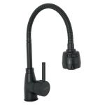 Monomando para fregadero con cuello flexible, negro, Tubig TBF-87M