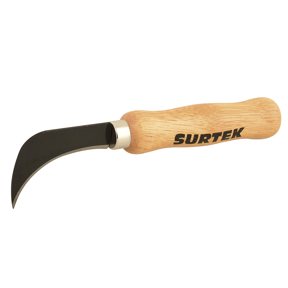 Cuchillo de acero inoxidables con mango de madera de 8", para linóleo