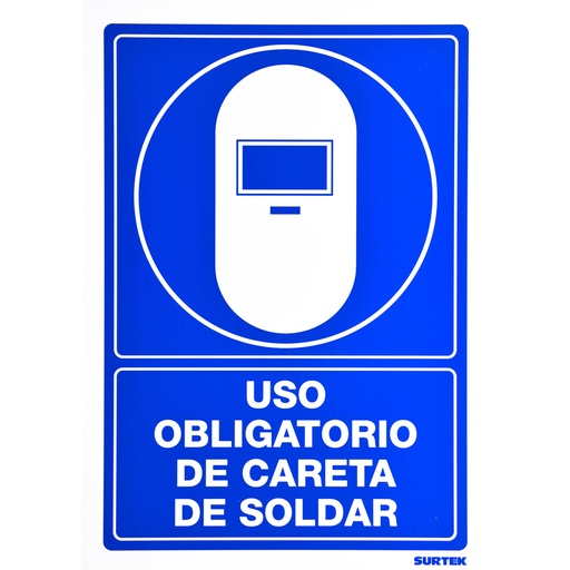 [SES17] Señal "Uso obligatorio de careta de soldar"