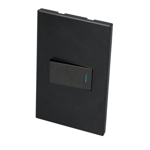 [P619N] Placa 1 Switch 1/3, línea Premium, color negro