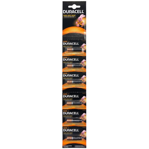 [MN2400B1] Tira de pilas alcalinas Duracell® "AAA", 6 piezas