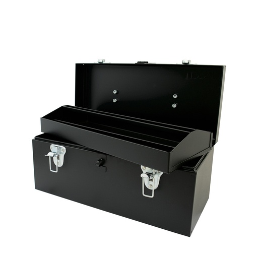 [D3C20] Caja portaherramientas metálica negra 16" x 7" x 7"